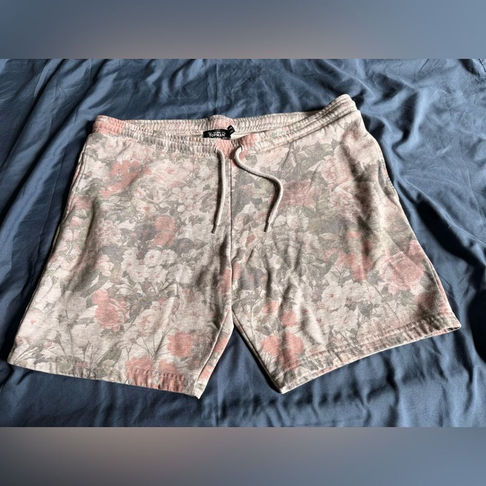 Topman Floral Print Athletic Sweat Jogging Shorts - 34 Pre-Owned Great Condition